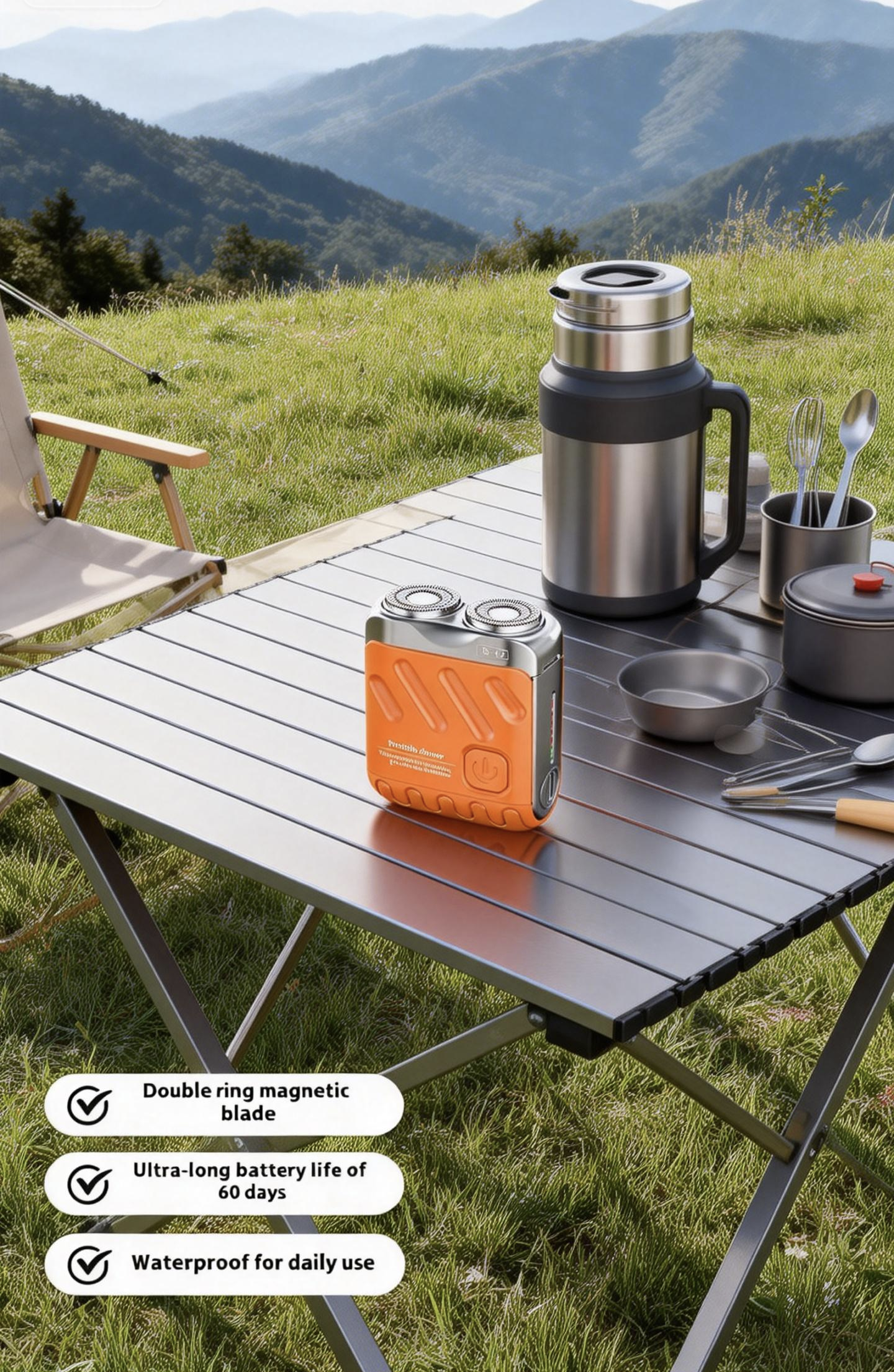 Portable Electric Shaver for Men – Rechargeable Travel Razor with Dual Floating Blades