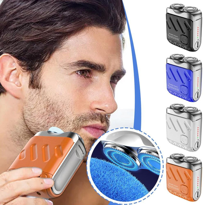Portable Electric Shaver for Men – Rechargeable Travel Razor with Dual Floating Blades